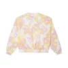 Tricou din bumbac cu guler rotund și imprimeu floral spălat, mărimi asiatice „Roz”
