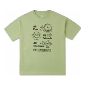 Tricou grafic oversized, mărimi asiatice „Vitality Green”