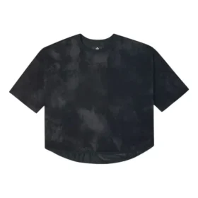 Tricou negru cu mâneci scurte, din plasă aerisită