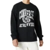 Tricou negru pentru bărbați Converse cu imprimeu cu logo-ul alfabetului, guler rotund, fără mâneci