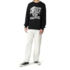 Tricou negru pentru bărbați Converse cu imprimeu cu logo-ul alfabetului, guler rotund, fără mâneci