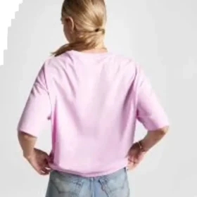 Tricou oversized cu logo flamboyant, mărimi asiatice, „roz”