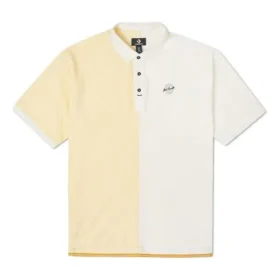 Tricou polo cu mâneci scurte, guler și blocuri de culoare, pentru bărbați, Converse, de culoare galben crem