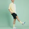 Tricou polo cu mâneci scurte, guler și blocuri de culoare, pentru bărbați, Converse, de culoare galben crem