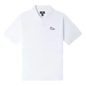 Tricou polo cu patch pentru pantofi, mărimi asiatice „Alb”