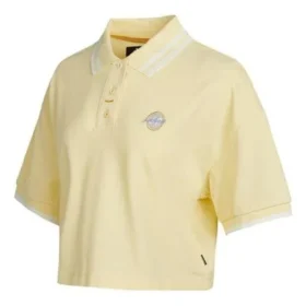 Tricou polo scurt Logo Colorblock, crem și galben
