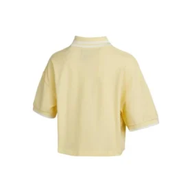 Tricou polo scurt Logo Colorblock, crem și galben
