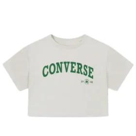 Tricou retro Chuck Cropped, mărimi asiatice „Egret”