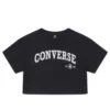 Tricou retro Chuck Cropped, mărimi asiatice „Negru”