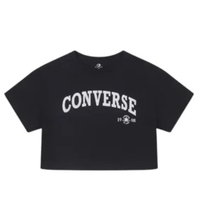 Tricou retro Chuck Cropped, mărimi asiatice „Negru”