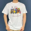 Tricou retro Mărimi asiatice „Alb”