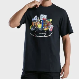 Tricou retro Mărimi asiatice „Negru”