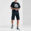 Tricou retro Mărimi asiatice „Negru”