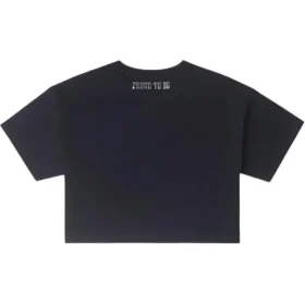 Tricou scurt oversized „Proud To Be” Mărimi asiatice „Negru”