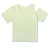 Tricou slim asimetric Twisted Knits, mărimi asiatice, „Verde”