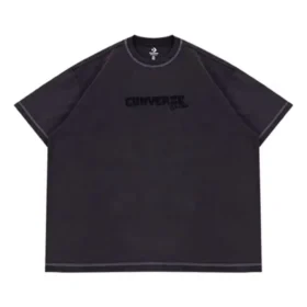 Tricou spălat în stil skateboard, mărimi asiatice „Negru spălat”