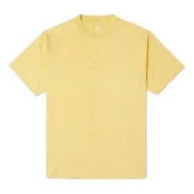 Tricou sport bărbătes Converse cu guler rotund, mâneci scurte, brodat, galben
