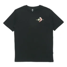 Tricou sport casual Converse pentru bărbați, cu mânecă scurtă, negru
