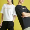 Tricou sport Converse pentru bărbați, cu imprimeu, croi lejer, mânecă scurtă, alb