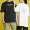 Tricou sport Converse pentru bărbați, cu imprimeu, croi lejer, mânecă scurtă, alb