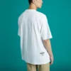 Tricou sport Converse pentru bărbați, cu imprimeu larg, guler rotund și mâneci scurte, alb