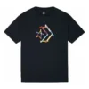 Tricou sport cu imprimeu Chevron în formă de stea, guler rotund și mâneci scurte, mărimi asiatice „Negru”