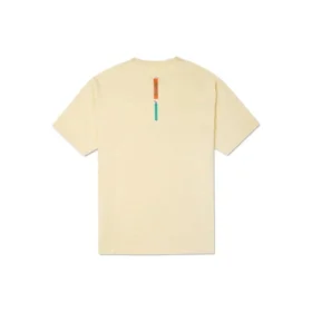Tricou sport cu imprimeu, guler rotund și mâneci scurte, galben deschis
