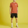 Tricou sport cu mânecă scurtă Converse pentru bărbați, cu imprimeu Rainbow Logo, din tricot, roșu
