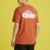 Tricou sport cu mânecă scurtă Converse pentru bărbați, cu imprimeu Rainbow Logo, din tricot, roșu