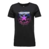 Tricou sport cu mânecă scurtă și imprimeu logo, negru