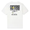 Tricou sport cu mânecă scurtă, imprimeu cu litere de desene animate, alb