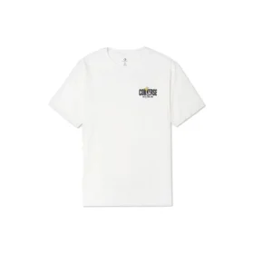 Tricou sport cu mânecă scurtă, imprimeu cu litere de desene animate, alb