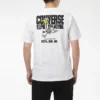 Tricou sport cu mânecă scurtă, imprimeu cu litere de desene animate, alb