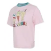Tricou sport cu mâneci scurte și imprimeu înghețată, roz