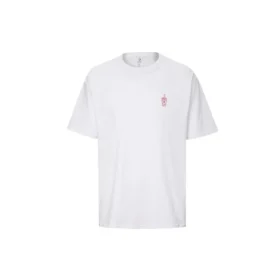 Tricou unisex cu mâneci scurte și aplicație, alb