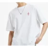Tricou unisex cu mâneci scurte și aplicație, alb