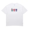 Tricou unisex cu mâneci scurte și aplicații Pics, alb