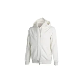 Tricouri casual cu glugă, cu fermoar integral, unisex, albe