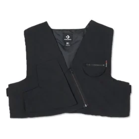 Vestă scurtă din patchwork cu forme neregulate, mărime asiatică, „Negru”